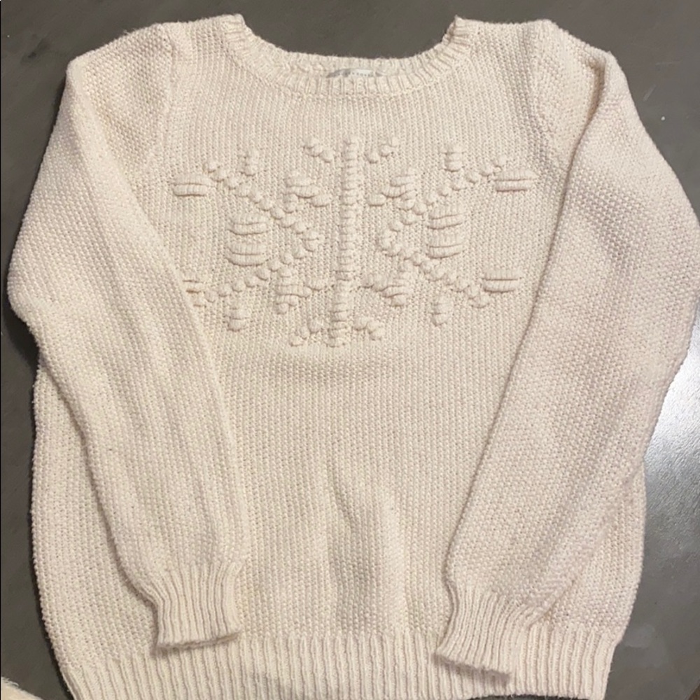 LC Lauren Conrad Snowflake Sweater in Cream